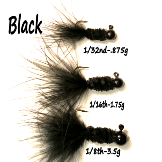 Jester Jig in black for lead free crappie fishing