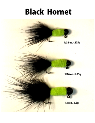 Lead free Jester Jig Black Hornet for non lead crappie fishing