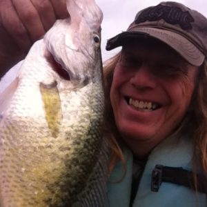 John "Crappie Hippie" King with a slab crappie caught on a lead free jig