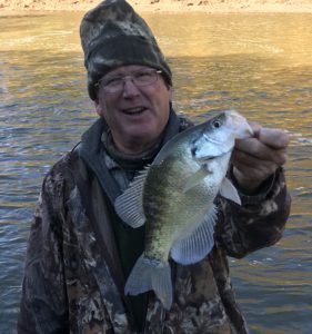 Les "The Professor" Cline with a mighty slab caught on Glasswater Angling's lead free Jester Jigs