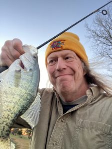 Crappie Hippie with slab crappie on a lead free Jester jig