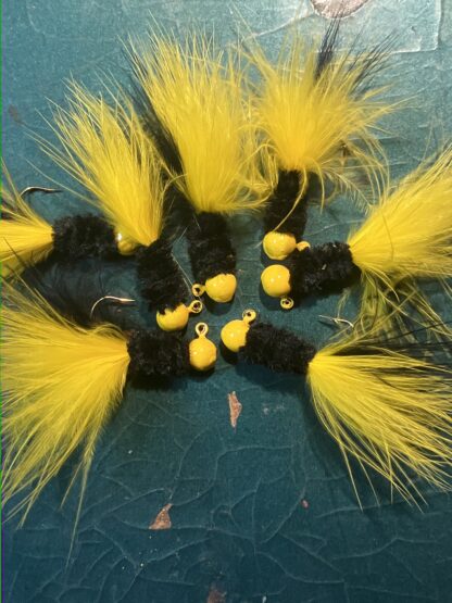 Glasswater Angling Lead Free Fishing 1/16th ounce Yellow Hornet Jester Jig