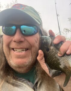 Glasswater Angling Lead Free Fishing Co-Founder John "Crappie Hippie" King with bluegill